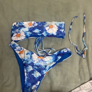 Blue zaful bandue bikini medium